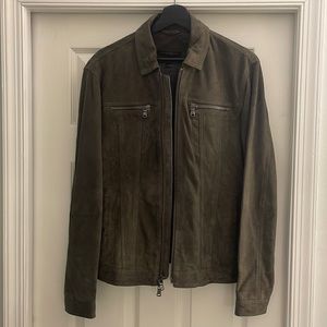 John Varvatos USA Green Goat Skin Jacket
